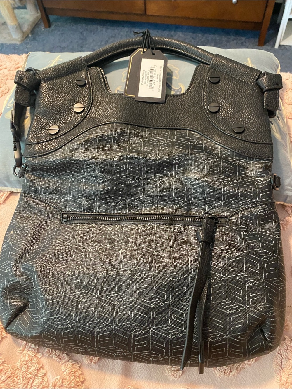 Foley + Corinna Black Monogram Shoulder Bag
